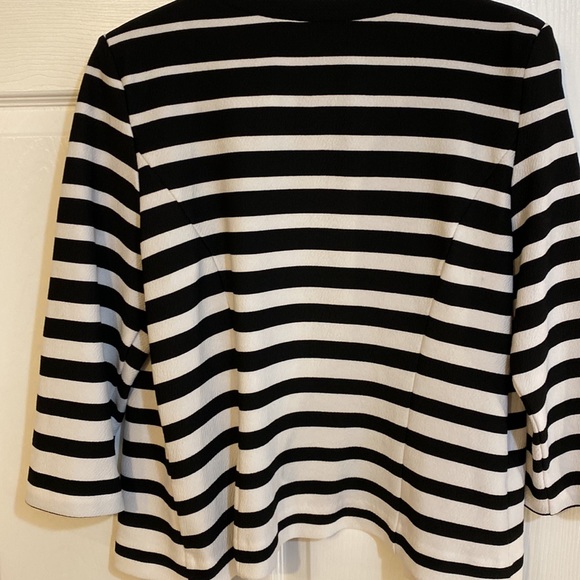 Studio One New York Women’s Jacket Cardigan Stripped Black and White sz 14 - Picture 5 of 5